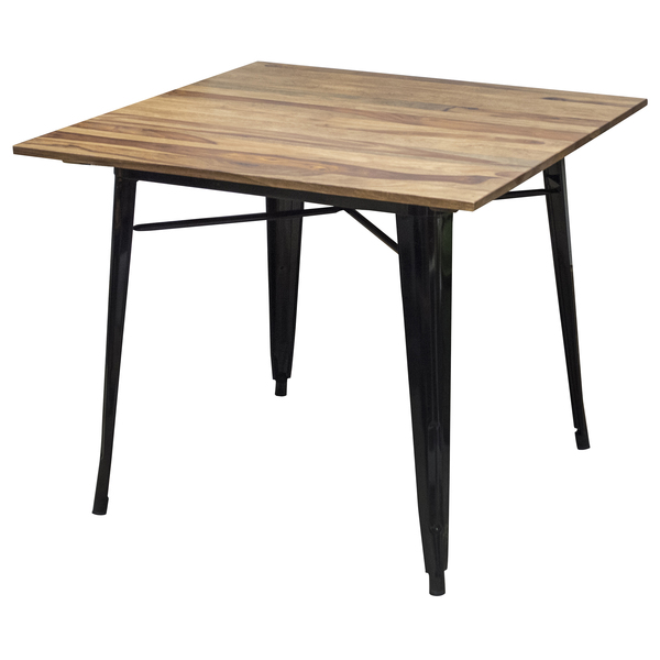 Amerihome Dining Table 36" x 36" with Rosewood Top and Metal Legs, Seats 2 to 4 SWTB36